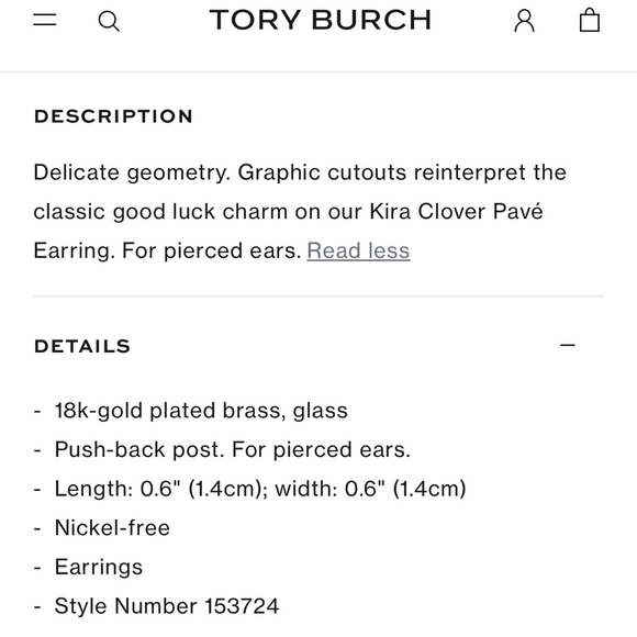 Tory Burch Small Britton Pave Cut Out Stud Earrings - Picture 6 of 6